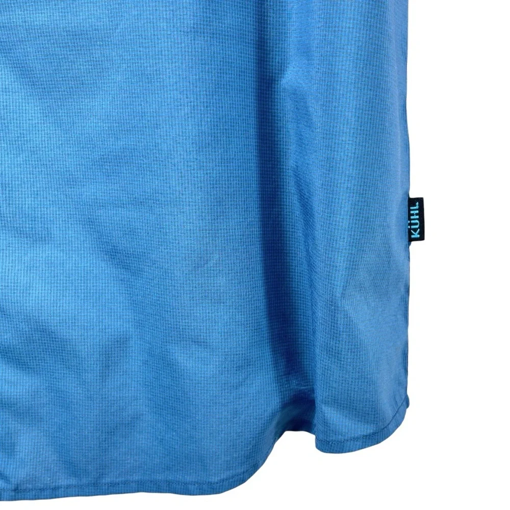 Kuhl Men’s Medium Blue Stealth Woven‎ Short Sleeve Button Up Shirt UPF 30+